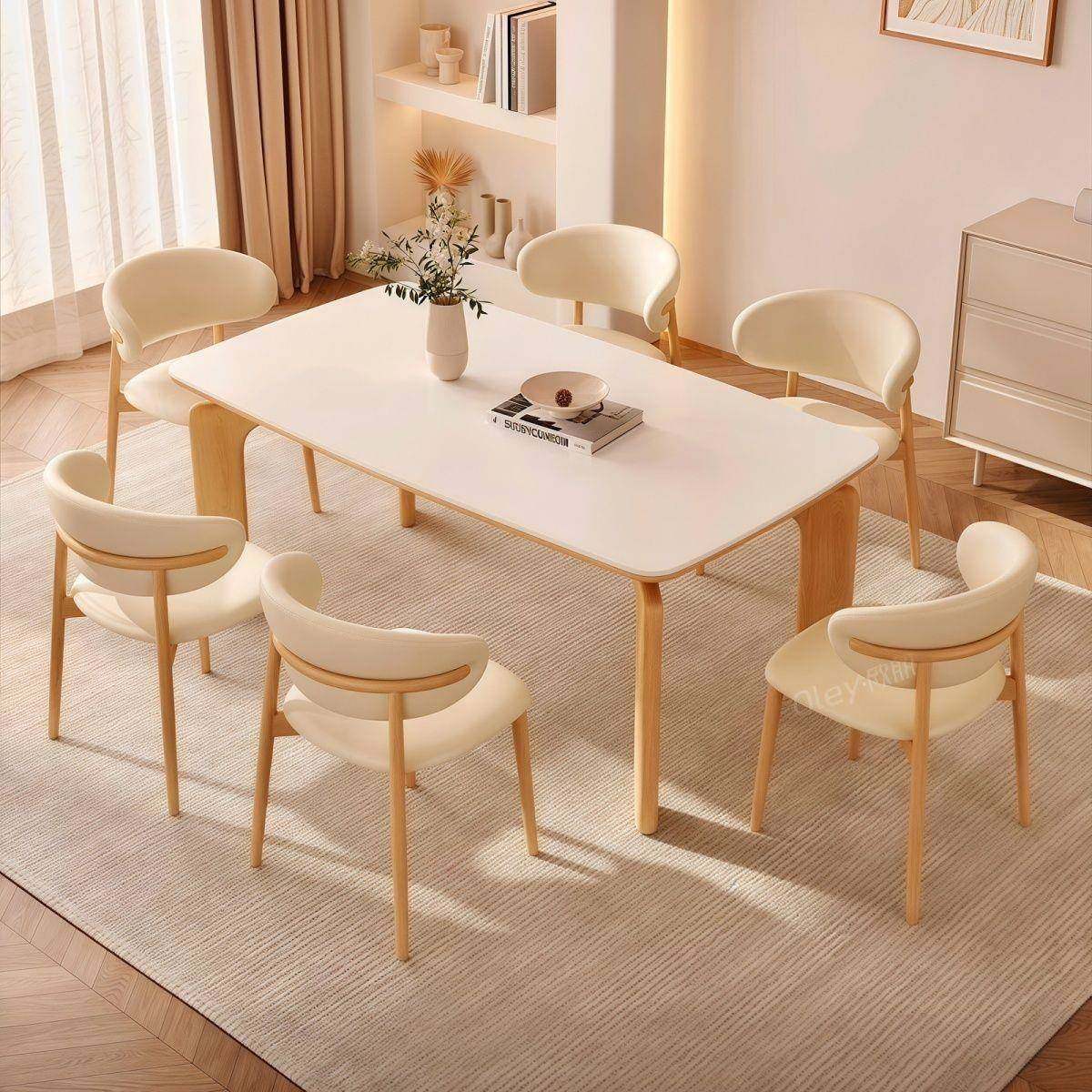 北欧腿岩板餐桌椅组合2025新款简约家用小户型长方形吃饭桌子,淘宝优惠券,粉丝福利购,淘宝优惠卷