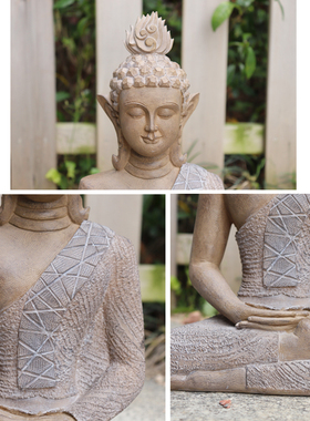 中式花园佛像禅意庭院布置摆件园艺民宿茶室造景家居书房艺术装饰