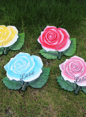 庭院装饰花公园草坪脚踏石汀步石景观踏步石夜间荧光石工艺品摆件