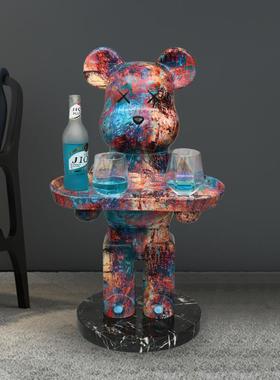 网暴力熊客厅创沙发落地摆件旁大号公仔1184+135边几红轻奢高级感