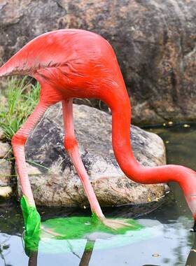 玻钢仿真动物火烈鸟庭装饰摆户外tb-77件院花园璃林园造景景观落