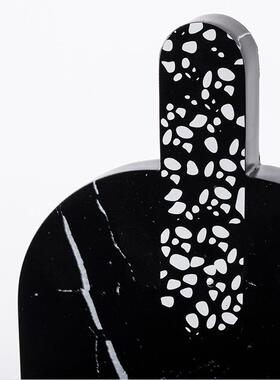 大千黑脂白磨石拼接黑白根大理石树砧水焙板样板间烘D-M23BJ3创意