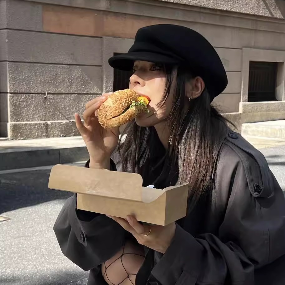 fever同款英伦风黑色小众贝雷帽子女秋冬显脸小羊毡帽毛呢画家帽 - 图2