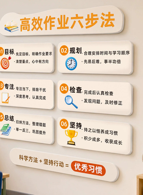 托管班墙面装饰小学初中班级装饰文化墙贴培训机构教室自习室布置
