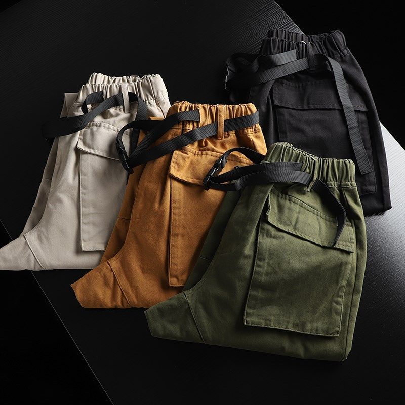 机能工装风!480克全棉纱卡!男士立体大口袋卡扣腰带束脚休闲裤,淘宝优惠券,粉丝福利购,淘宝优惠卷