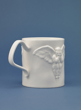 稀奇艺术纳米釉红茶艺术情侣骨瓷一杯子天使浮雕杯精美