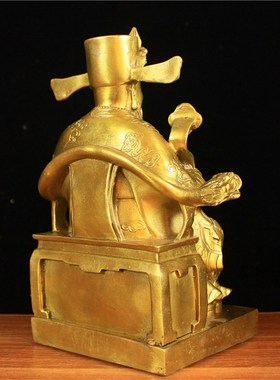 纯铜文财神铜财神爷聚宝盆财神家居饰品办公室桌面摆件