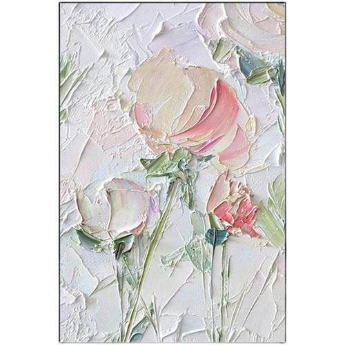 QWE-2302纯肌手绘画厚理花卉餐厅轻关奢装油饰画玄壁画客厅沙发背 - 图3