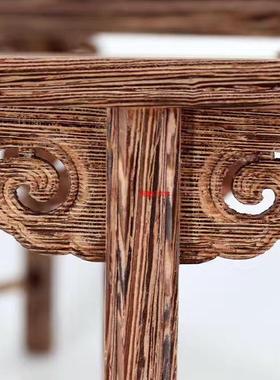 红木微型琴桌实木翘头鸡翅木简约条案小神台供桌微缩家具小摆件