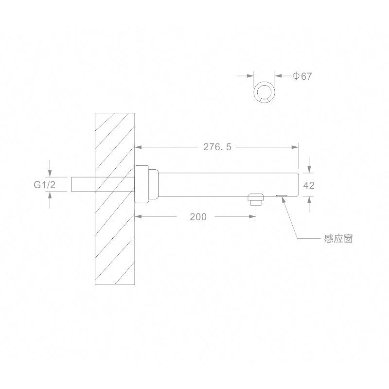 GL-2151G式L冲LO洁1利来251墙出式感应龙头全自动水器出墙感应红 - 图1