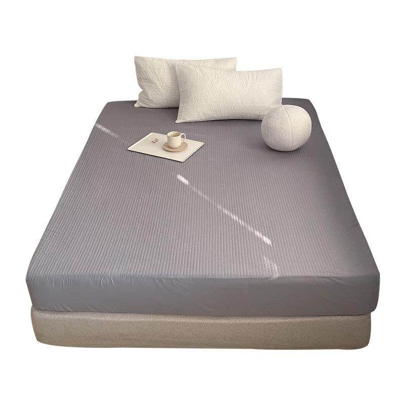 xyF76H9J7Jt在耳边棉直条缝全床笠三件套罩席梦思纯棉夹绗棉单件 - 图3