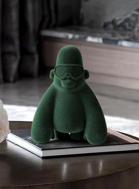 轻奢卡创意眼猩镜猩儿DKY童房装饰仔样通板间电视柜书公房软装摆