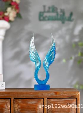 高档奢厅家居饰品客关轻办公室工艺品蒸蒸日上玄酒柜软装饰FTR品