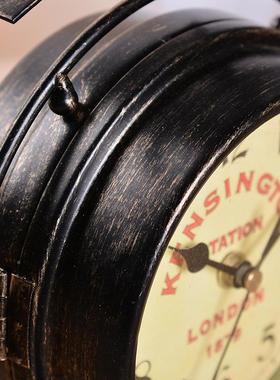 式铁艺自行车居装饰品摆件静音座钟铁艺欧装饰家钟表T0907厂批家