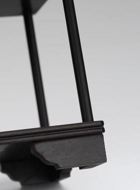 黑檀多格宝古AQL玩架小型博古架紫架光茶檀高低壶饰品摆架奇石底