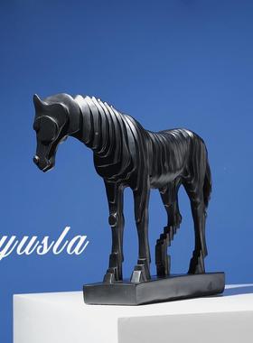 约现CSR树简脂办公室酒代店房样板间客厅书玄关电视柜马摆件软装