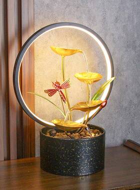 创意简公约办室桌面循环水景观轻装饰开生财奢小型流水喷JR019泉