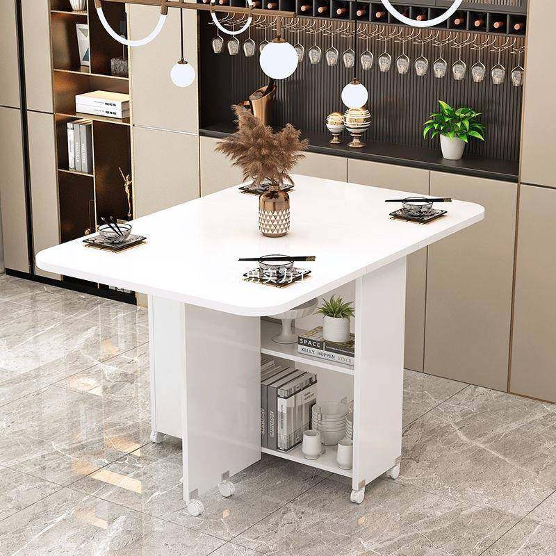 折叠餐桌家用小户型长方形简易多功能可移动可伸缩带轮吃饭小桌子,淘宝优惠券,粉丝福利购,淘宝优惠卷