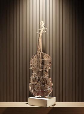 轻奢高软档竖小提琴雕艺术高级感客厅玄YJ-DS-10关高摆塑件酒店落