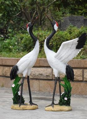 户外树脂彷真动摆件仙鹤白鹭品小20501物园庭院水池院子园林装花