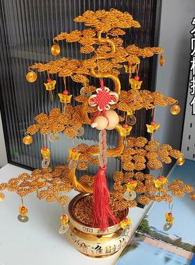 铝线线工艺品厅编织发财树摆件招财开 业手礼物客电视酒柜JHP装饰