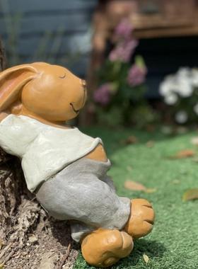 户外花园装饰 庭院装布置摆件艺 院 园饰BIO仿真动物兔子子摆件