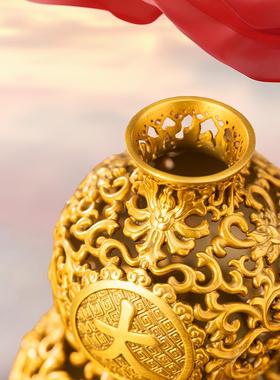 朱炳仁福禄铜花开香炉套装招葫芦关装饰XRA摆件开盖客厅财玄香薰