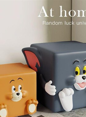 卡通创意猫和老鼠落地摆件客厅矮凳电视柜换鞋凳家居装饰品床头柜