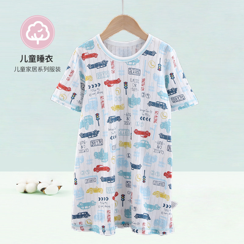 婴幼儿睡衣纯棉睡袍春夏连身衣短袖透气全棉睡裙男女童宝宝家居服,淘宝优惠券,粉丝福利购,淘宝优惠卷