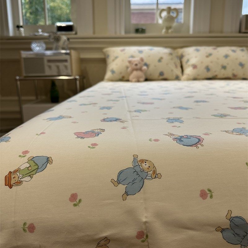 公主小兔纯棉床笠床单单件保护套全棉纯棉宿舍床罩少女学生1.35m,淘宝优惠券,粉丝福利购,淘宝优惠卷