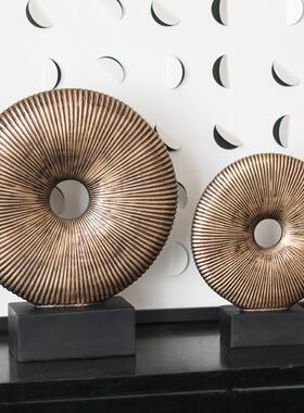 件做旧复古圆环圆壁铜钱MJE摆样间家居美乡式村几板何艺术抽象装