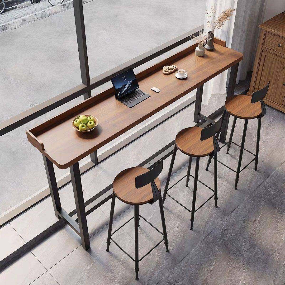 阳YVZ台休闲小吧台桌家简高约桌实木长用条桌桌子酒吧桌椅脚椅靠,淘宝优惠券,粉丝福利购,淘宝优惠卷