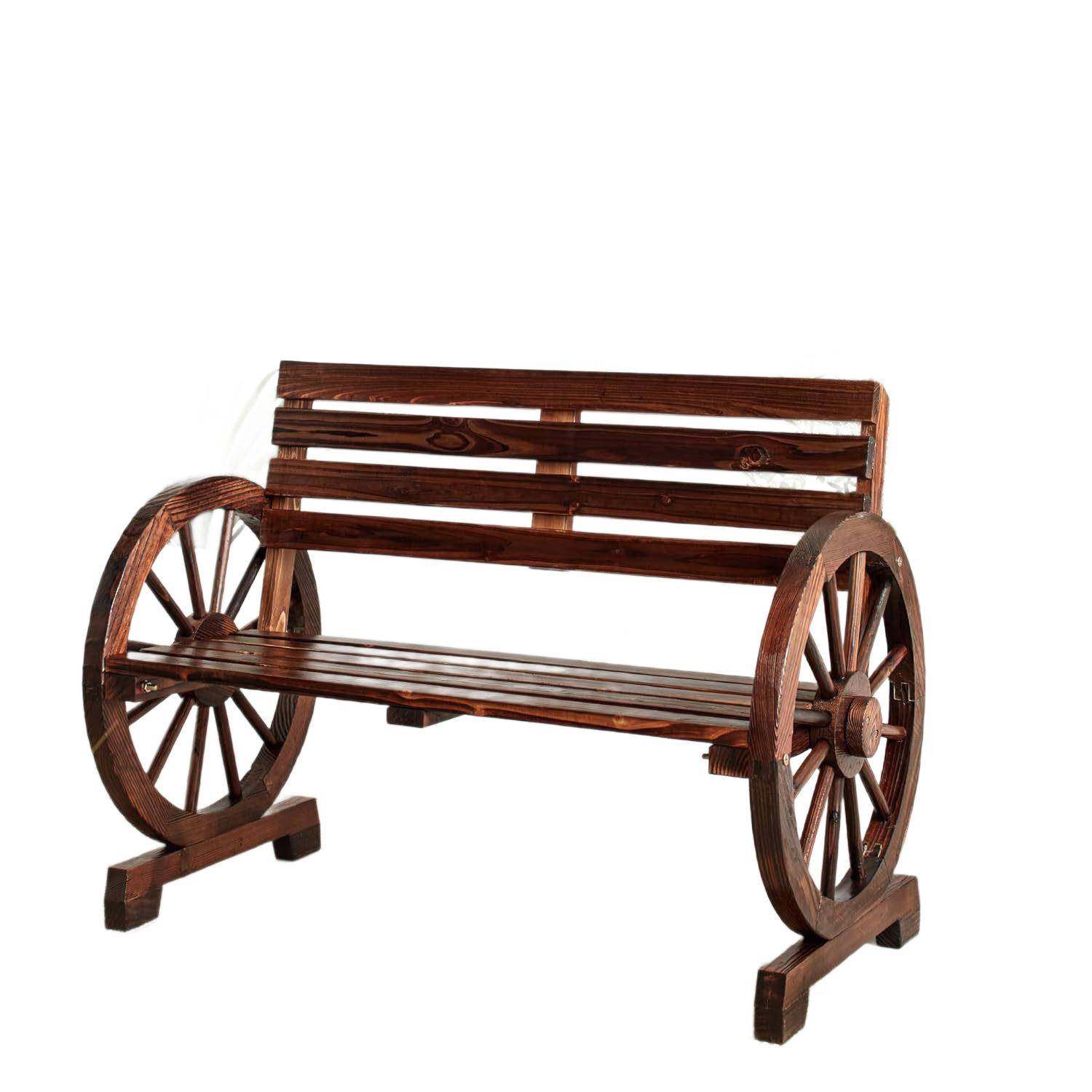实用热销户外实木车轮双人椅防腐木轮椅靠背长椅阳台室外庭院长凳,淘宝优惠券,粉丝福利购,淘宝优惠卷