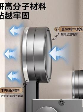 浴室吸盘伸缩浴巾架毛巾架卫生间放衣服神器厕所免打孔毛巾置物架