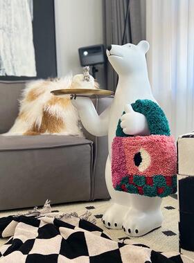 意暴力大FJK型落地摆熊件客厅托盘电视乔柜旁家居创装饰品迁新居