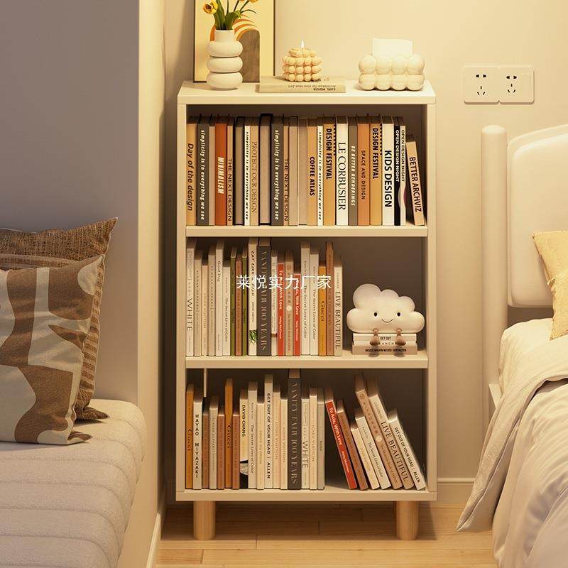 实木床头书柜落地置物架带腿家用小书架小户型靠墙收纳矮柜子储物,淘宝优惠券,粉丝福利购,淘宝优惠卷