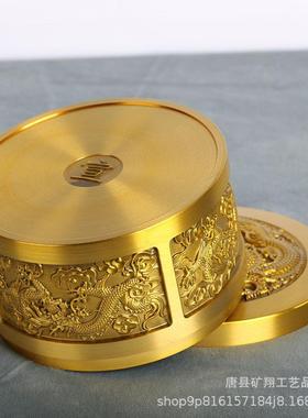 厂家黄铜制作茶叶罐茶叶罐饰储存807罐装品龙摆件