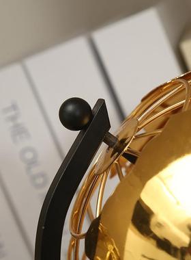 现代简约风属居材质地0328-5球仪摆件地球仪镂空金创家办公室饰品