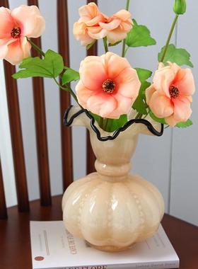 芬顿瓶中古高级养感法式琉璃玻璃花器水插鲜家花复古1手工花居摆