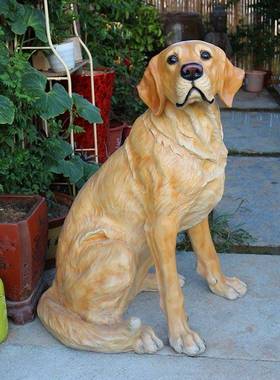 户外落摆件树脂狗雕地墅塑拉1700-170布拉多模型别庭院花园狗装饰