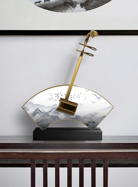 中国风轻奢客厅摆件新中式二胡琵琶家居饰品办公室开业乔迁礼品