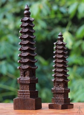 十三层木塔越南沉香木雕文昌塔送礼长辈摆放九层塔中式工艺品摆饰