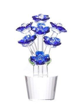 家居水晶花卉摆件玫瑰花盆闺蜜礼物客厅电视酒柜卧室化妆台装饰品