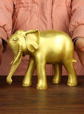 加重版铜大象摆件 铜吸水象摆件一对