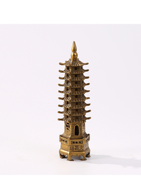 中式禅意摆件 纯铜文昌塔九层塔样板间售楼处装饰品书房软装饰品