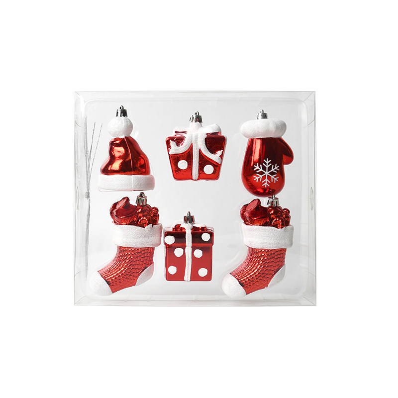 圣诞装饰品红白彩绘圣诞帽袜子手套礼物盒套装吊饰圣诞树装饰挂件,淘宝优惠券,粉丝福利购,淘宝优惠卷