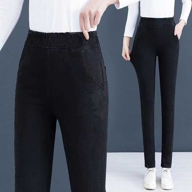 高腰显瘦小脚铅笔裤女春秋冬新款百搭松紧仿牛仔弹力打底裤魔术裤,淘宝优惠券,粉丝福利购,淘宝优惠卷