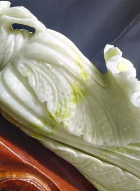 天然玉石摆件玉白菜招财玄关客厅中式办公室乔迁开业礼品饰品摆设