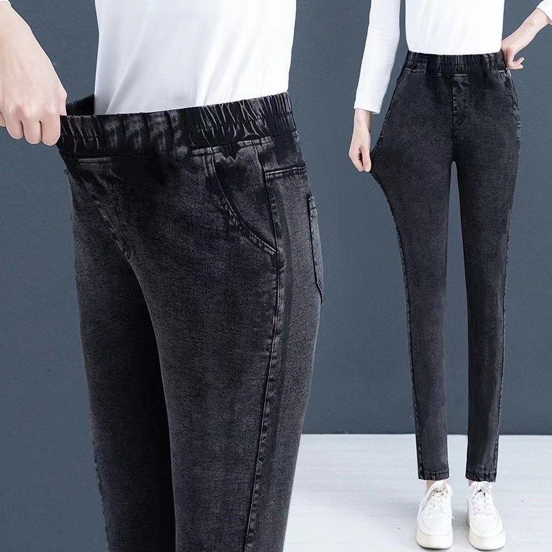 高腰显瘦小脚铅笔裤女春秋冬新款百搭松紧仿牛仔弹力打底裤魔术裤,淘宝优惠券,粉丝福利购,淘宝优惠卷