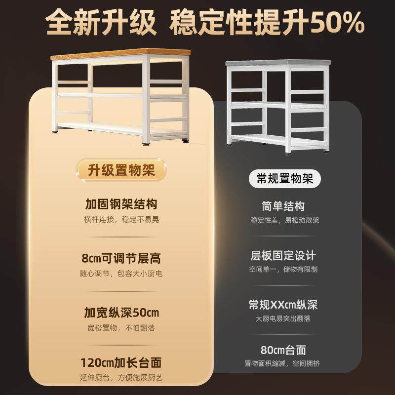 厨房置物架落地多功能纳切菜锅桌长条备餐多层台微波炉具收W98C窄,淘宝优惠券,粉丝福利购,淘宝优惠卷